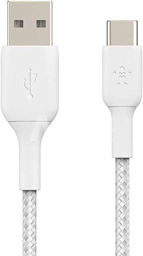 Belkin USB-C/USB-A Cable 2m braided, white CAB002bt2MWH