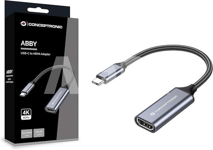 Conceptronic ABBY09G USB-C-to-HDMI-Adapter, 4K 60Hz