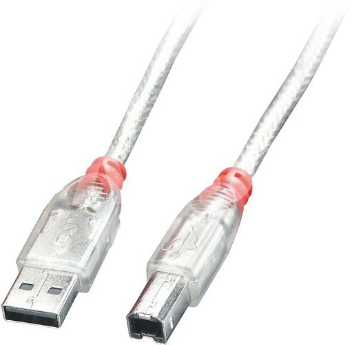 CABLE USB2 A-B 0.2M/TRANSPARENT 41750 LINDY