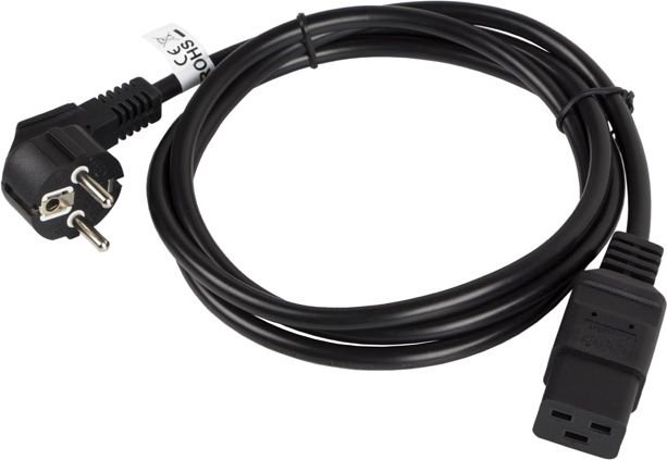 Power cable Lanberg CEE 7/7 - IEC 320 C19, 1.8m, black (CA-C19C-10CC-0018-BK)