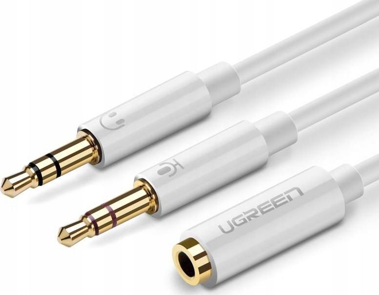 Cable Ugreen Jack 3.5mm - Jack 3.5mm x2 0.28m white (20897)