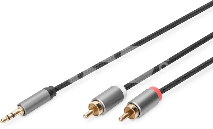 Digitus Stereo 3.5mm to 2RCA Splitter Y, M to M DB-510330-018-S 3.5mm stereo, 2x RCA plug, 1.8 m