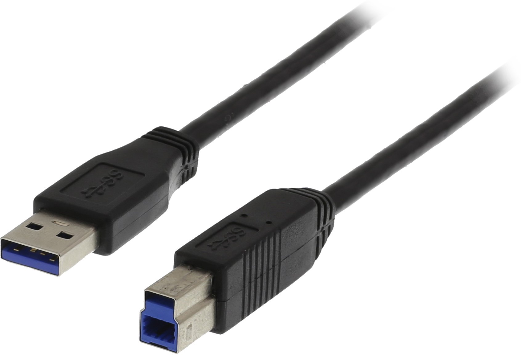 DELTACO USB 3.0 laidas, A tipo ha - B tipo ha, 2m, juodas Gali valdyti maksimalų 4,8 Gbit / s perdav