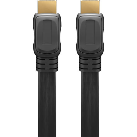 Audio kabelis Goobay  High Speed HDMI Flat Cable with Ethernet  Black  HDMI male (type A)  HDMI
