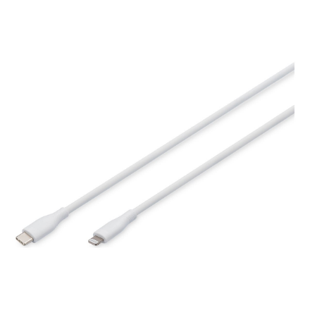 Audio kabelis Digitus Lightning silicone connection cable, USB-C - Lightning, 1m  AK-600110-010-W