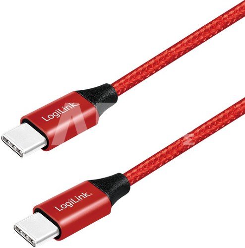 LogiLink USB2.0 cable, USB-C to USB-C red 1m