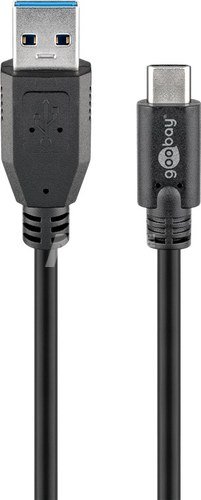 Goobay 67999 Sync & Charge Super Speed USB-C™ to USB A 3.0 charging cable, 0,5m, Black