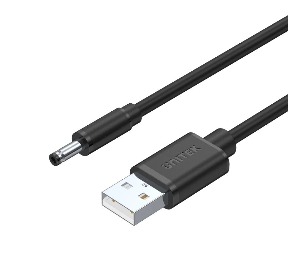 Kabelis UNITEK C495BK USB TO DC 3.5x1.35mm, Power, 1m