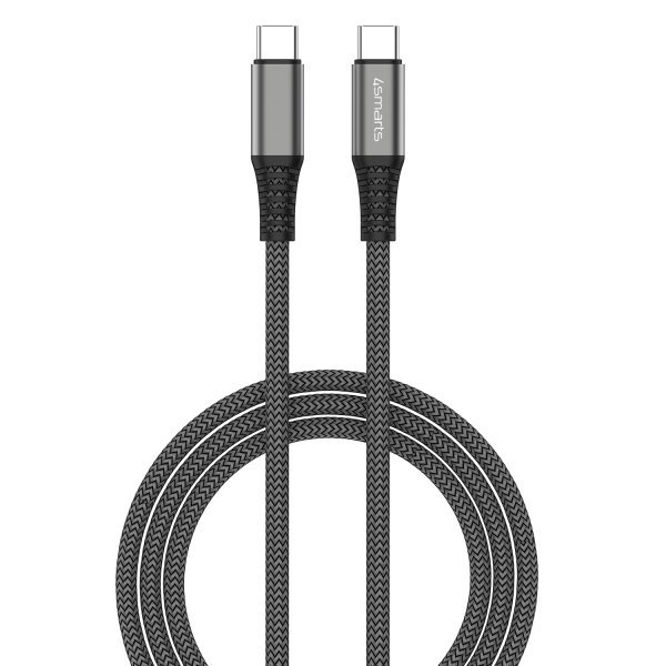 Kabelis 4SMARTS USB-C to USB-C PremiumCord, 100W, 1.5m, Black