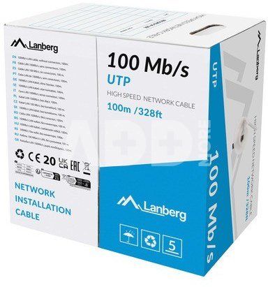Lanberg Cable LAN UTP 100MB/S CCA wire 100M grey