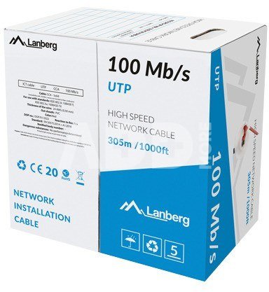 Lanberg Cable LAN UTP 100Mb/s 305m wire cca red