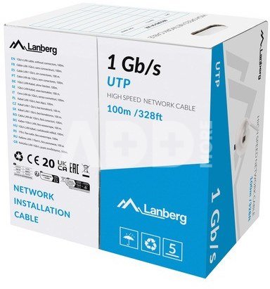 Lanberg Cable LAN UTP 1GB/S CCA wire 100M grey