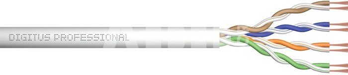 Digitus Cable teleinformatic, installation, U/UTP cat.5e 4x2xAWG24/1, wire, copper, PVC, 305m, gray