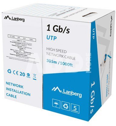 Lanberg LAN cable UTP 1GB/S 305M CCA wire blue