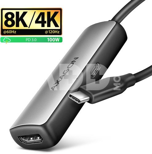 AXAGON Active converter RVC-HI8KPD, 100 W | USB Type-C to HDMI