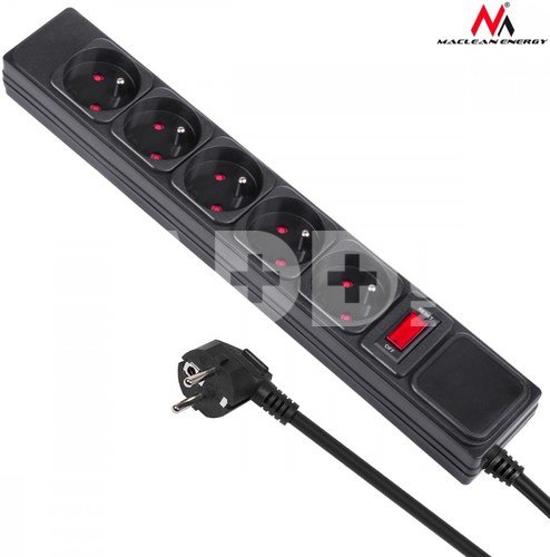 Maclean Power Strip 5 Sockets With Switch MCE219