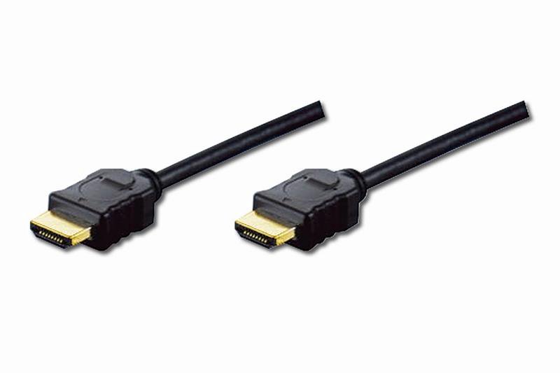 Audio kabelis Digitus  High Speed HDMI Cable with Ethernet  Black  HDMI male (type A)  HDMI male