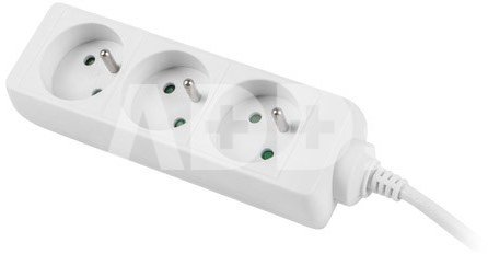 Lanberg Power strip 3m, white, 3 sockets, cable made of full copper