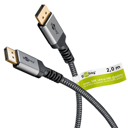 Audio kabelis Goobay DisplayPort Cable 2.0/2.1, 80 Gbit/s  75685  DisplayPort to  DisplayPort