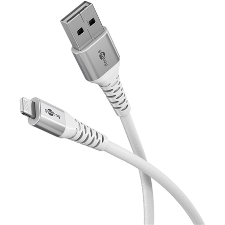 Audio kabelis Goobay Lightning USB-A Supersoft Textile Cable with Metal Plugs  74511
