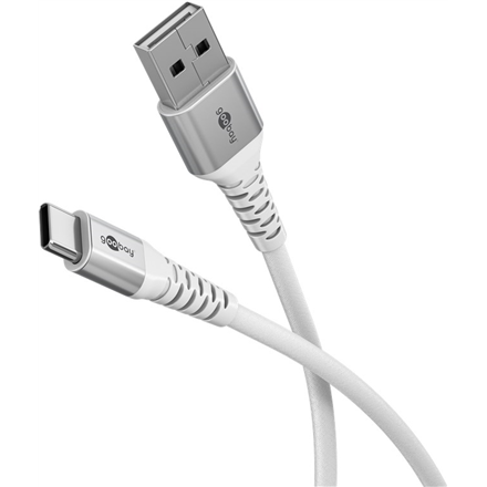 Audio kabelis Goobay USB-C to USB-A Supersoft Textile Cable with Metal Plugs  74531