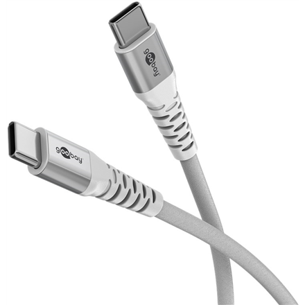 Audio kabelis Goobay USB-C Supersoft Textile Cable with Metal Plugs  70193