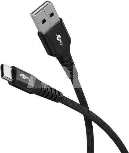 Goobay USB-C to USB-A Supersoft Textile Cable with Metal Plugs | 74527
