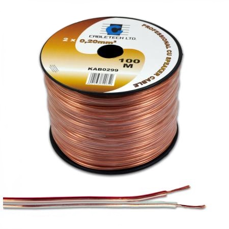 Laidas kolonėlėms 2x0.2mm² skaidrus, OFC varinis