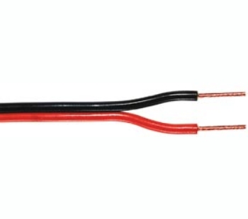 Laidas kolonėlėms 2x0.75mm² juodas/raudonas (varinis)