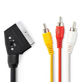 Kabelis SCART - 3xRCA (perjungiami IN/OUT) kištukai 2.0m