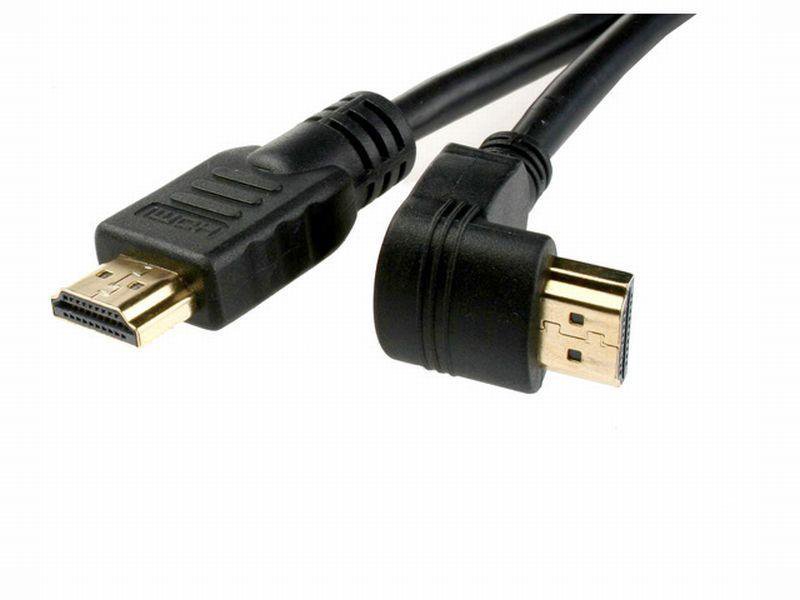 Audio kabelis Cablexpert HDMI High speed 90 degrees male to straight male connectors cable, 19 pins