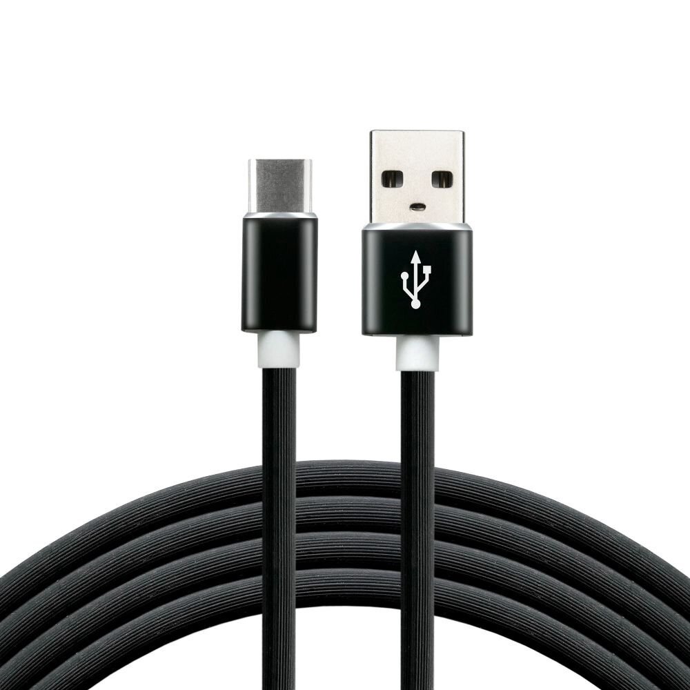 everActive USB-C kabelis 1 m - Juodas, silikoninis, greito įkrovimo palaikymas, 3A - CBS-1CB