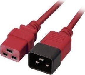 Power cable Lindy Lindy IEC-Netzverlängerung C19 auf C20 rot 2m extreme bulk