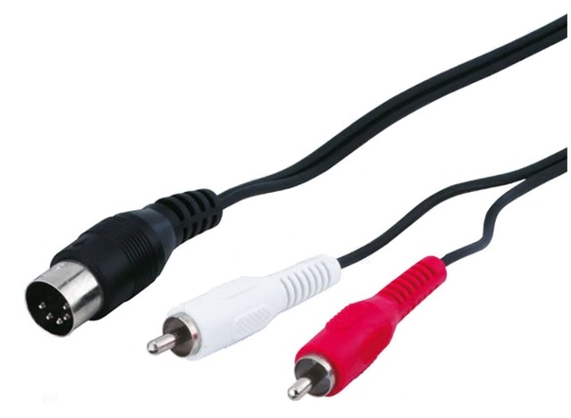 Laidas  DIN 5pin plug,RCA plug x2; 1.5m