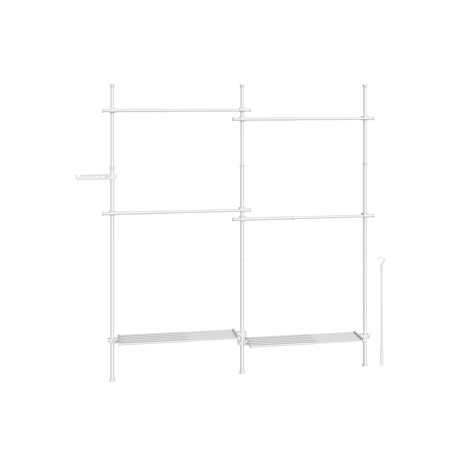 Universali reguliuojama Drabužių kabykla | 33,5 x (162-238) x (208-310) cm | Balta