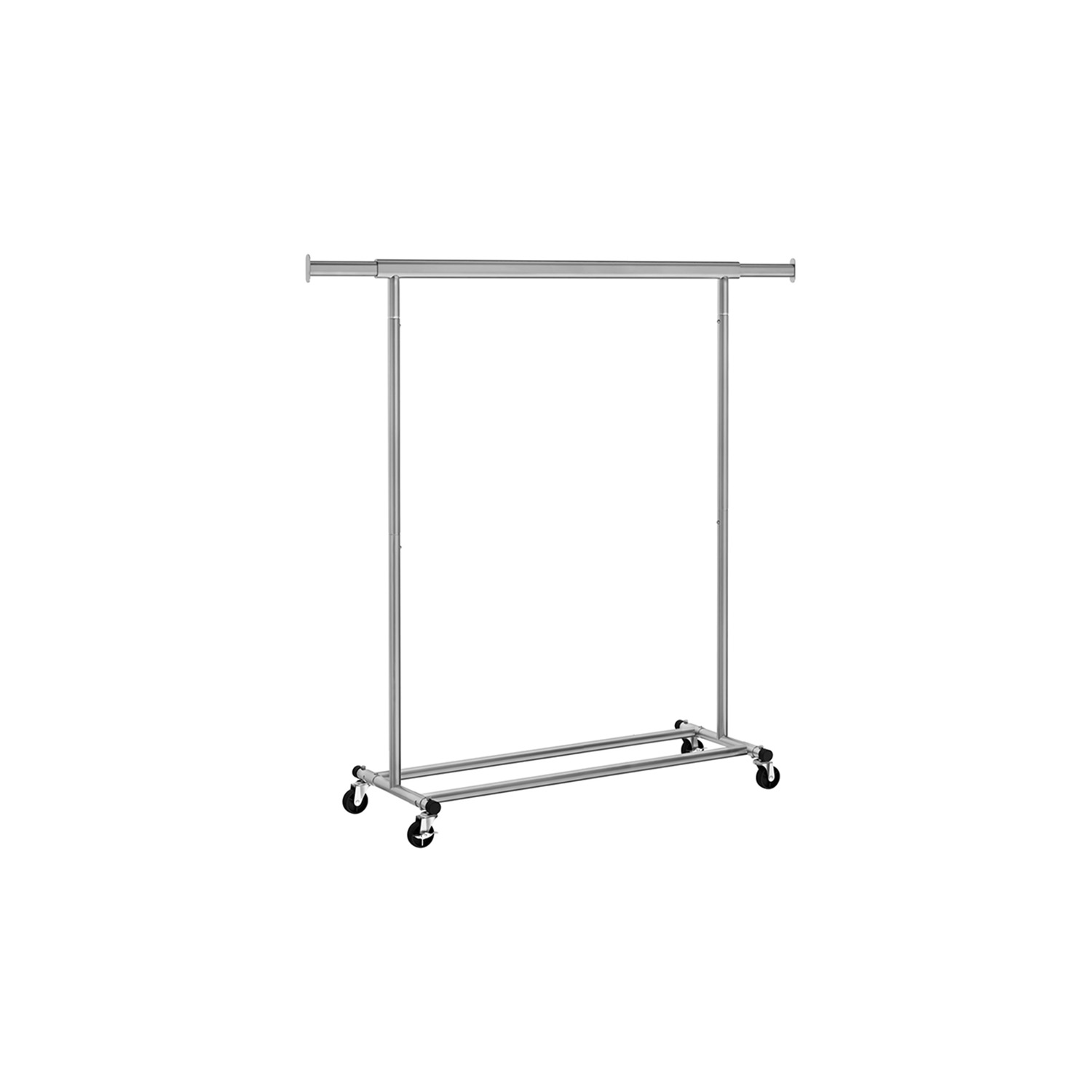 Drabužių kabykla ant ratukų iki 90 kg | 45,4 x (92-132) x 160 cm | Pilka