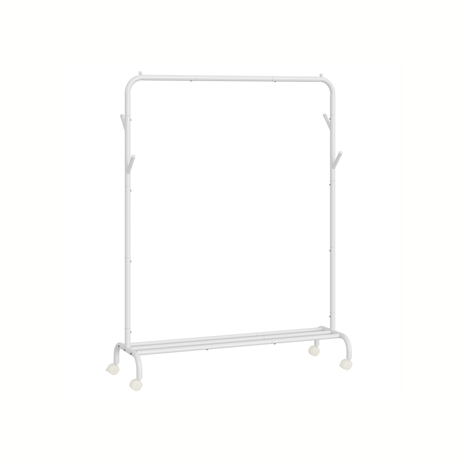 Mobili drabužių kabykla ant ratukų | 41 x 103,5 x 155 cm | Balta