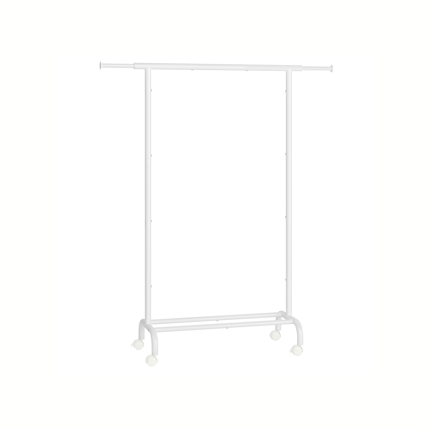 Kompaktiška Drabužių kabykla ant ratukų iki 45 kg | 40 x (83-120) x 156 cm | Balta