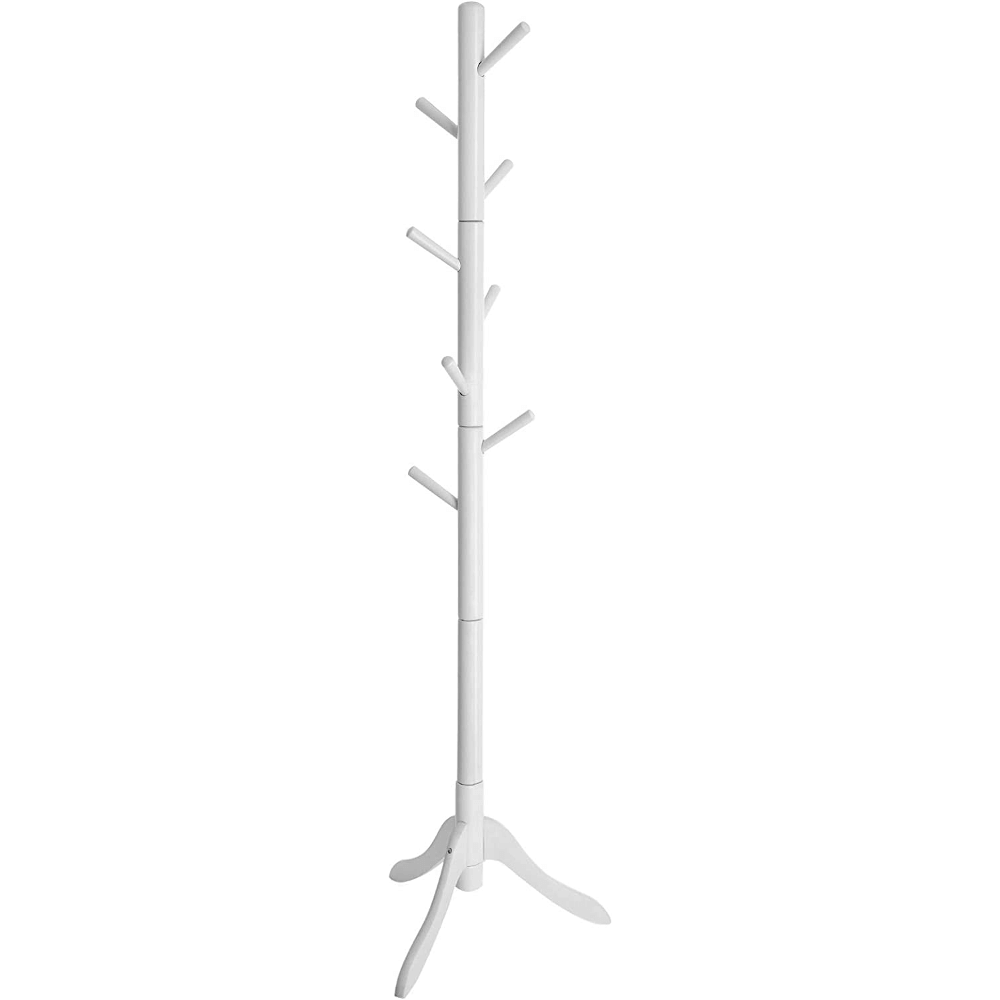 Balta prieškambario paltų kabykla | 8 kabliukai | 175 cm