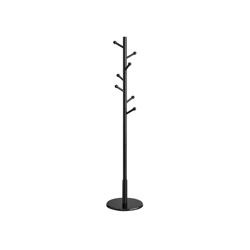 Medinė paltų kabykla | Pastatoma rūbų kabykla | Juoda