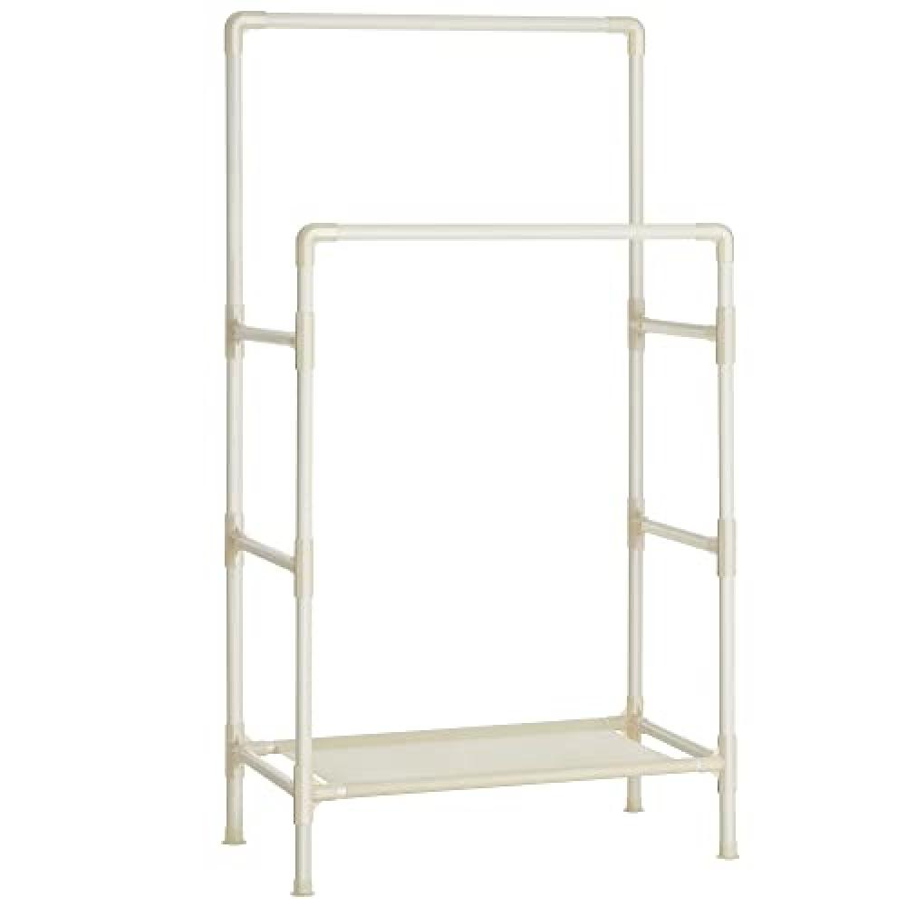 Metalinė drabužių kabykla su 2 drabužių laikikliais ir 1 lentyna, 88x44x154 cm