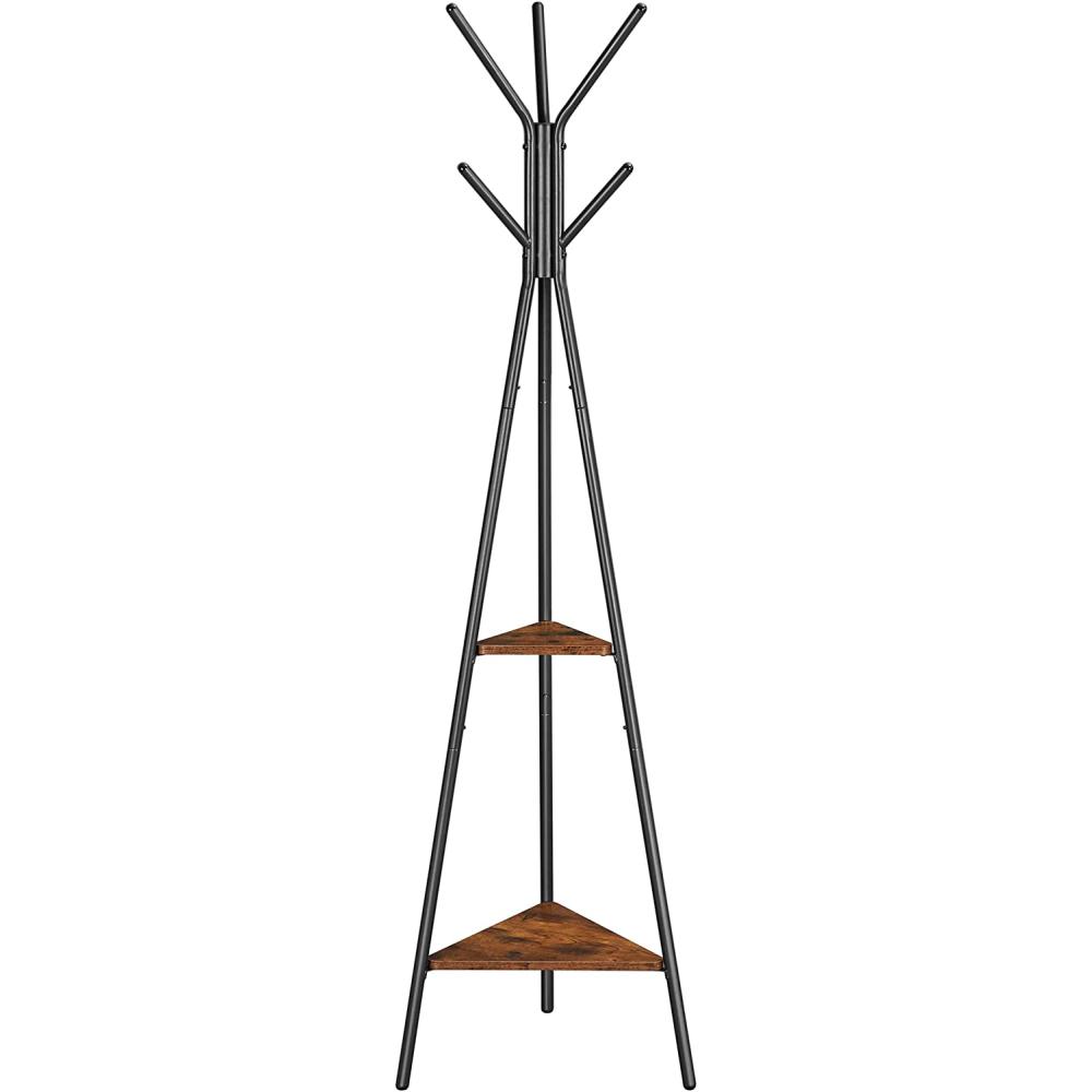 Drabužių kabykla su 2 lentynomis, pramoninio stiliaus, 50x50x179 cm
