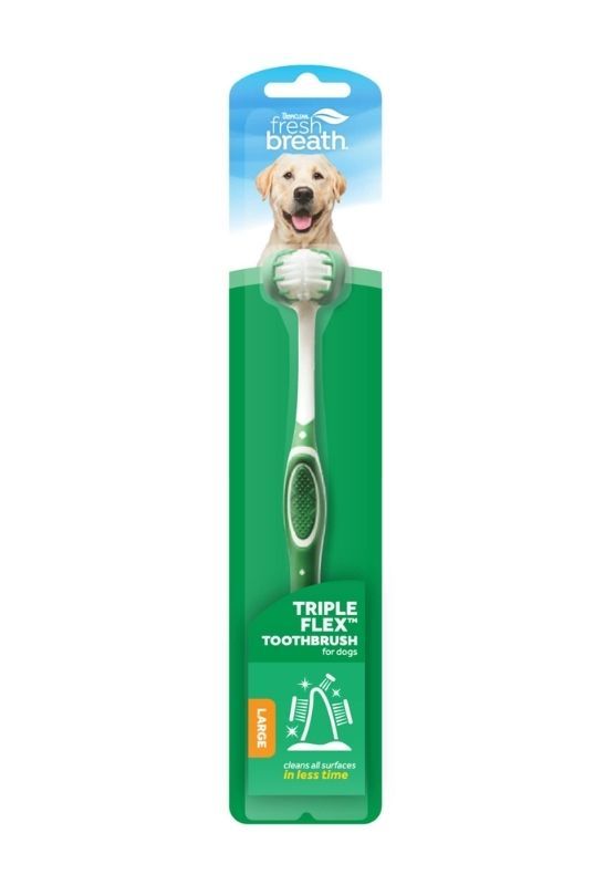 TropiClean Triple Flex Toothbrush - dantų šepetėlis gyvūnams