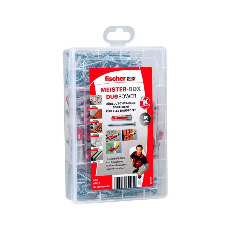 Fischer kaiščių su varžtais rinkinys  Meisterbox DUOPOWER 160 vnt.