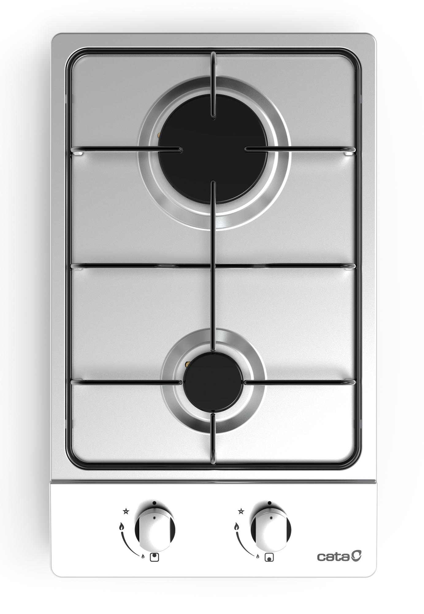 Dujinė kaitlentė CATA Hob GI 3002 X Gas, Number of burners/cooking zones 2, Rotary knobs, Stainless steel