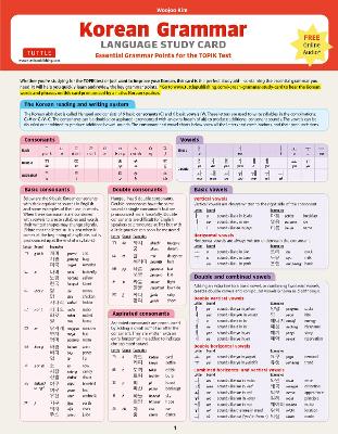 Korean Grammar Language Cards