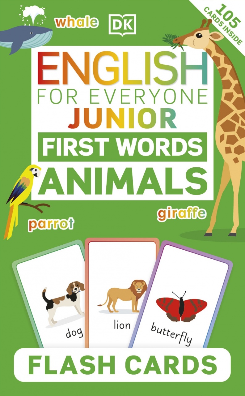 English for Everyone Junior First Words Animals Flash Cards