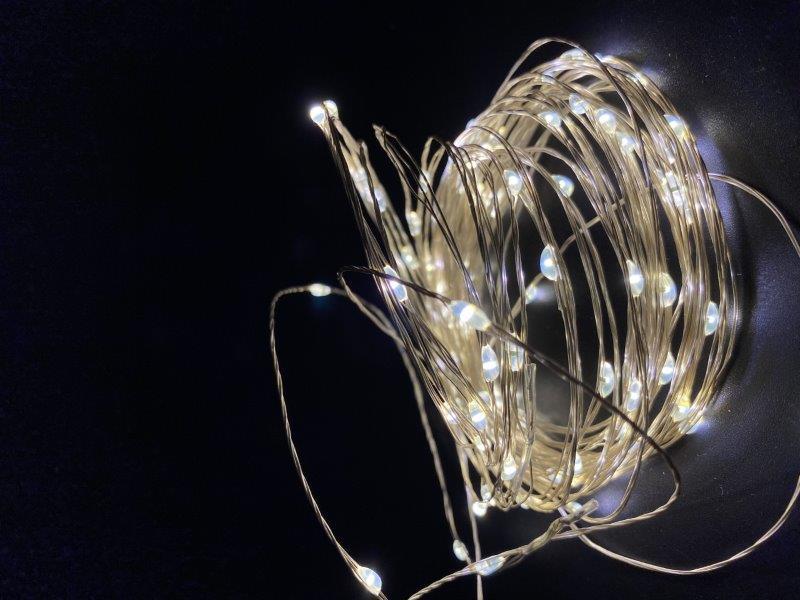 Elektrinė girlianda COPPER WIRE, 100 LED, IP44, 1,68 W, 12 V, šiltai balta