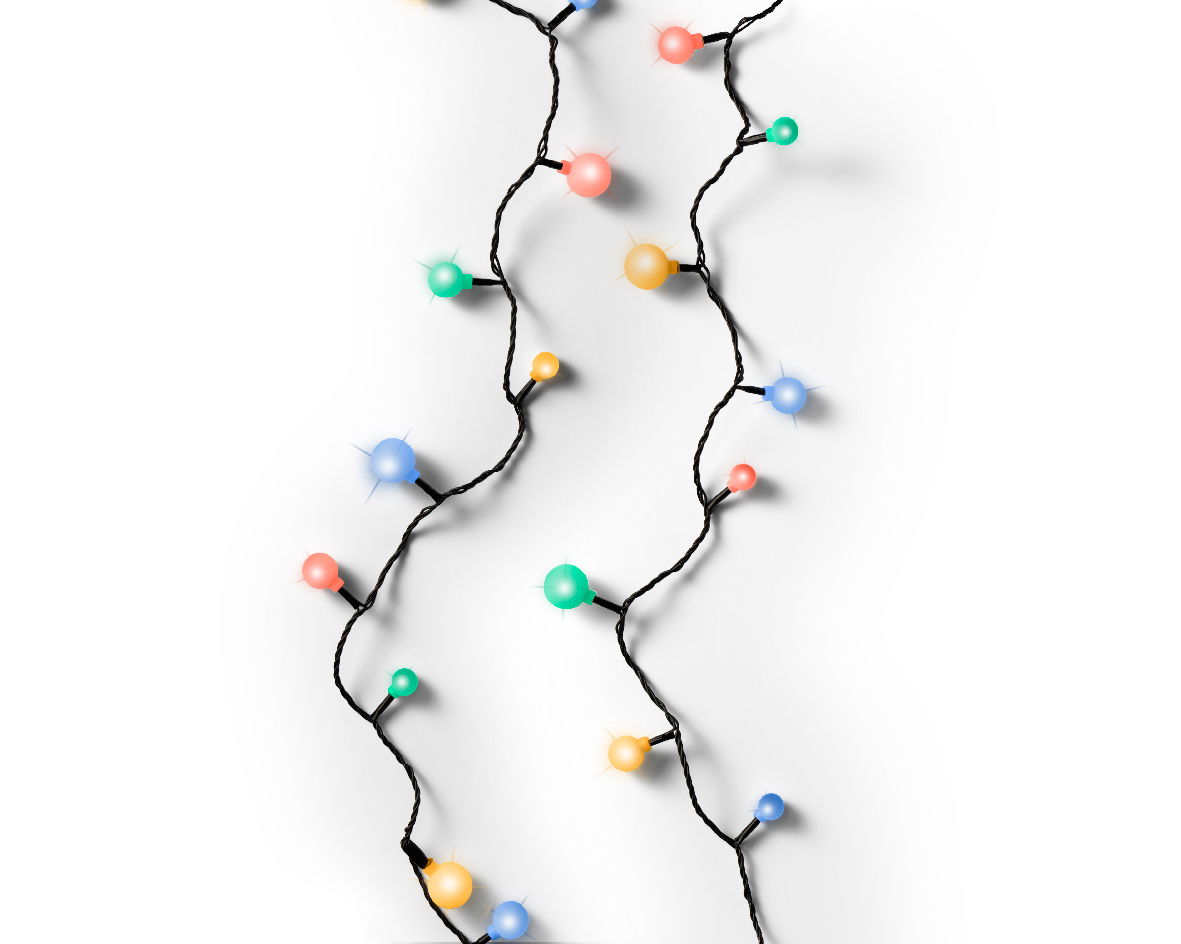 Elektrinė girlianda CHERRY, 120 LED, IP44, įvairių spalvų