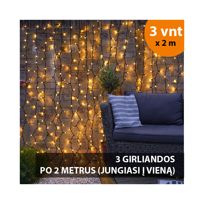 kaledines lauko girliandos varvekliai  PROLED IP67 6x2 m